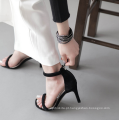 Senhoras simples peep-toe strap fivela sandálias de salto alto mulheres novo design